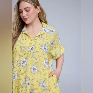 Torrid Belle Isle Maxi Popover Dolman Dress Floral 1x NWT